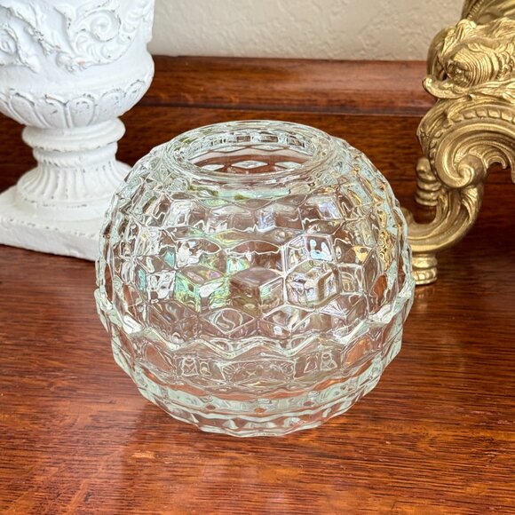 Vintage HOMCO iridescent glass Fairy Lamp Cubist Geometric Style - Picture 6 of 16